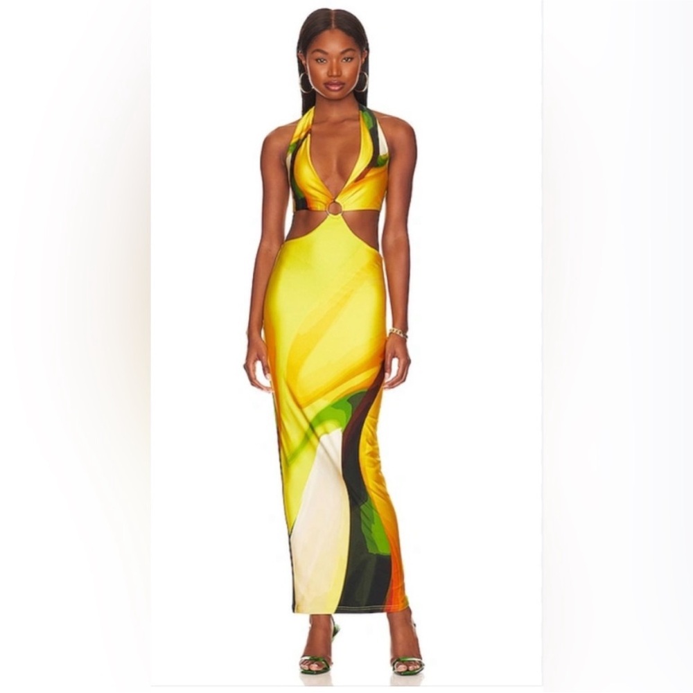 Farai London Multicolor Backless Maxi Dress